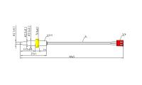 带黄铜限位台阶的螺纹插入式 NTC 温度传感器设计图