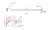 金属圆柱带耳NTC温度传感器（带固定耳金属壳 NTC 测温探头）CWF4 PT1000-B-100-